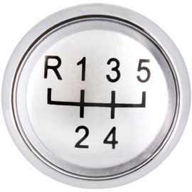 Recambo Gear Knob Cap Emblem Cover 5 Gears Suitable for VW T5 T6, 2003-2024, Plug & Play, Silver - Chrome