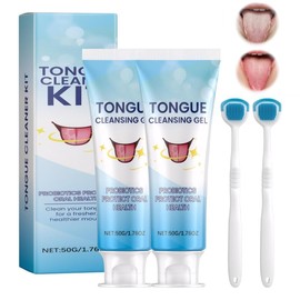2Pcs Zungenreiniger Gel Zungengel Zungenreiniger-Set Zungenreinigungsgel Zungengel Zungenreinigungsgel Kann Mundgeruch Reduzieren Frischer Atem für Zungenreinigen mit 2 Zungenschaber