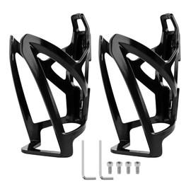 BigKego 2 Stück Schwarz Flaschenhalter Fahrrad Getränkehalter Trinkflaschenhalter Leicht Fahrradflaschenhalterung Wasserflaschenhalter mit Schrauben für Rennrad MTB Trekkingrad