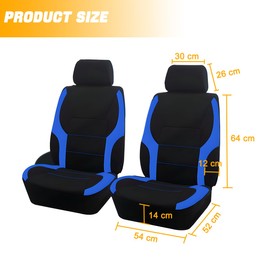 JNNJ Set of 4 Car Seat Covers, Complete Set, Mesh Front Car Seat Covers, Airbag Compatible Car Seat Covers, Ideal Fit and Perfect Protection for Car Seats (Blue)