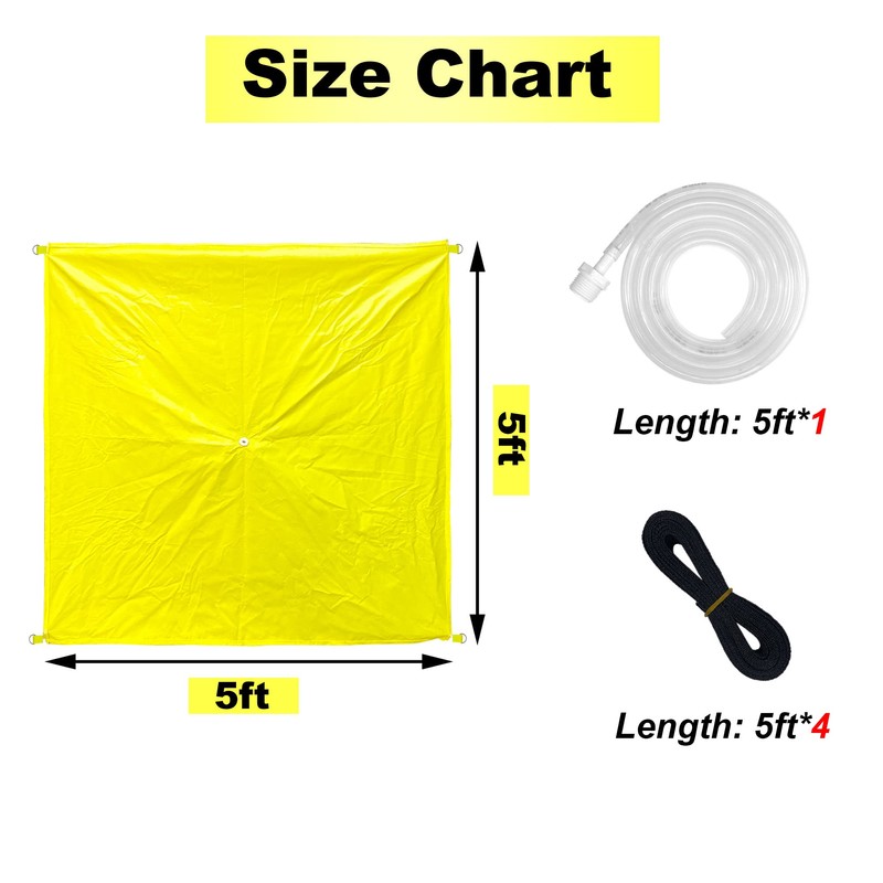 Leak Diverter Tarp with Hose 5' X 5' Roof Leak