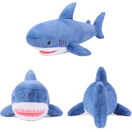 MUZIRI KINOKOO Kawaii Shark Cuddly Cushion Long Cute Dark Plush Cushion with Ocean Animal Soft Cushion for Sofa, Office and Bed 100 cm