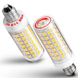 E11 Led Bulbs Dimmable,JDE11 120V 50 watt Halogen Candelabra Bulbs Equivalent,T3 T4 Mini Base JD E11 Bulb, 4000K Natural White E11 Bulb for Chandeliers,Ceiling Fan, Table Lamps, Cabinet Lighting,2Pack