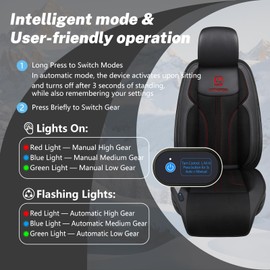 COTHERIXA Cooling Car Seat Cushion Front Seat,12V&24V Cooling Seat Cover for Cars with 10 Fans,Rapid Cooling with Automatic Start and Pause Seat Cushion (Black)