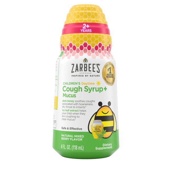 Zarbee's Children's Honey Cough Syrup + Mucus Daytime for Kids
