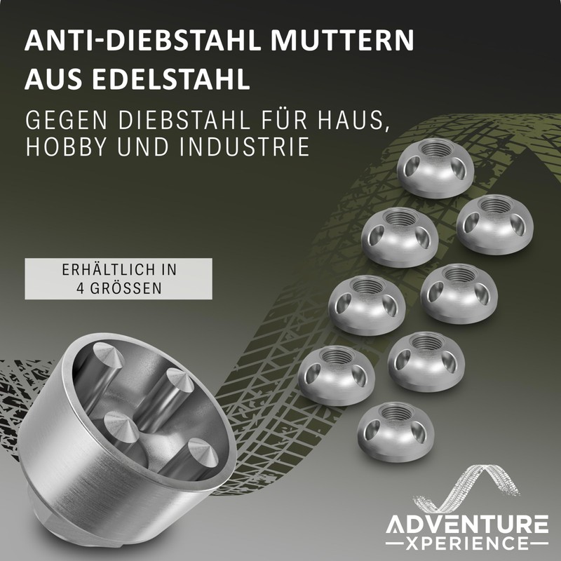 Stainless Steel Anti-Theft Nuts M6 M8 M10 M12 V2A Anti-Theft