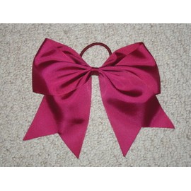 "Handmade" NEW "BURGUNDY" Cheer Bow Pony Tail 3 Inch Ribbon Girls Hair Bows Cheerleading