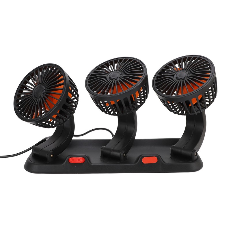 Three Head Car Fan 2 Speed Adjustable 360 Degree Rotation