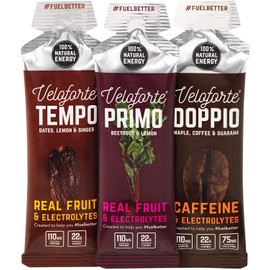 Veloforte Mixed Energy Gel Pack with Fast Releasing Energy, 100% Natural & Delicious Energy Gels with 22g of Natural Energy, Tempo, Doppio & Primo Flavour (9 Pack)