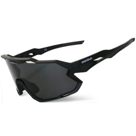 JOGVELO Baseball Glasses, Cycling Glasses, Youth Baseball Sunglasses with 3 Interchangeable Lens UV400 for Men Women, Black