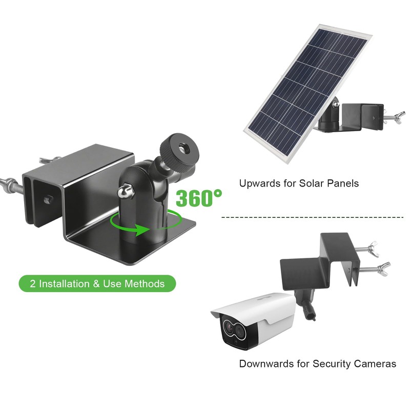 Gutter Mount Solar Panel Gutter Holder for Arlo/Blink/Google/Ring Camera, 360