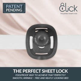 Sheetlock Updated Premium Bed Sheet Strap Set Durable Mattress Straps to Hold Sheets in Place- Hidden Bed Suspender/Gripper Sheet Clips for Bedding- Large Elastic Band Sheet Holders -Bed Types