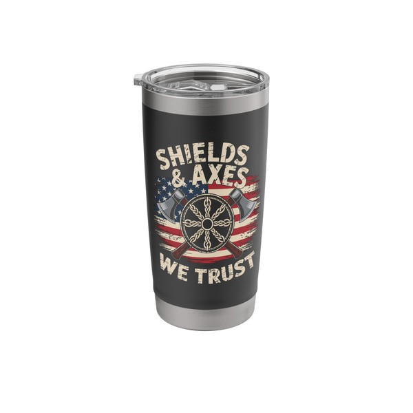 shields and axes we trust american viking norse mythology Stainless