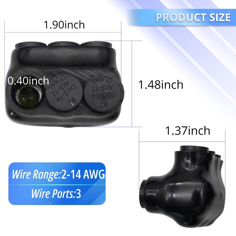 Insulated Multi Plug Connectors, 3 Port Insulated Wire Connectors, Single-Sided