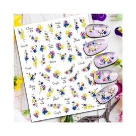 Generic Flower Blossom Branches Nail Stickers Leaves Flower Leaf Branches Nail Decal 725 Nail Wraps Stickers Manicure Supplies for Women Nails Full Long Lasting Easy Apply and Remove