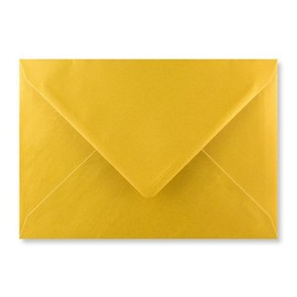 5" x 7" (133x184mm) Coloured Envelopes for Greeting Cards Wedding Invitations & Crafts Pack of 10 (Metallic Gold)