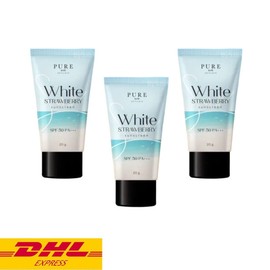 Pure 3x PURE White Strawberry Sunscreen Cream SPF50 PA+++ Tone Up Brightening 20 g