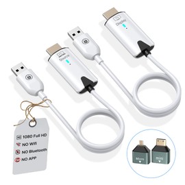 OiDiPi Wireless HDMI Transmitter and Receiver, 1080P HD Output HDMI, 2.4G/5G Plug&Play Portable HDMI Wireless Extender Kit, for Streaming Video and Audio to Monitor from Laptop/TV Box/Projector(White)