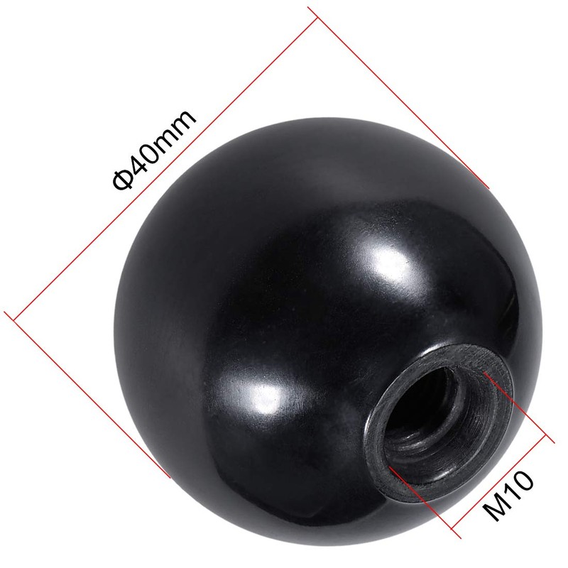 sourcing map Duroplast Ball Knob M10 Internal Thread with 40