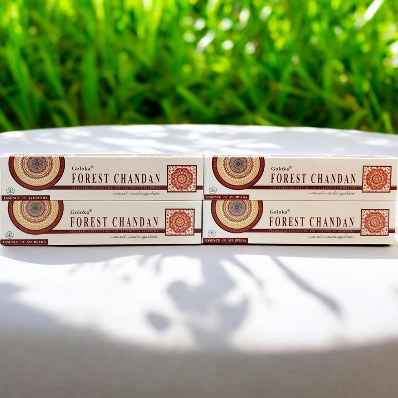 Goloka Forest Chandan Incense Sticks, 15g x 4 Packs, Ayurvedic
