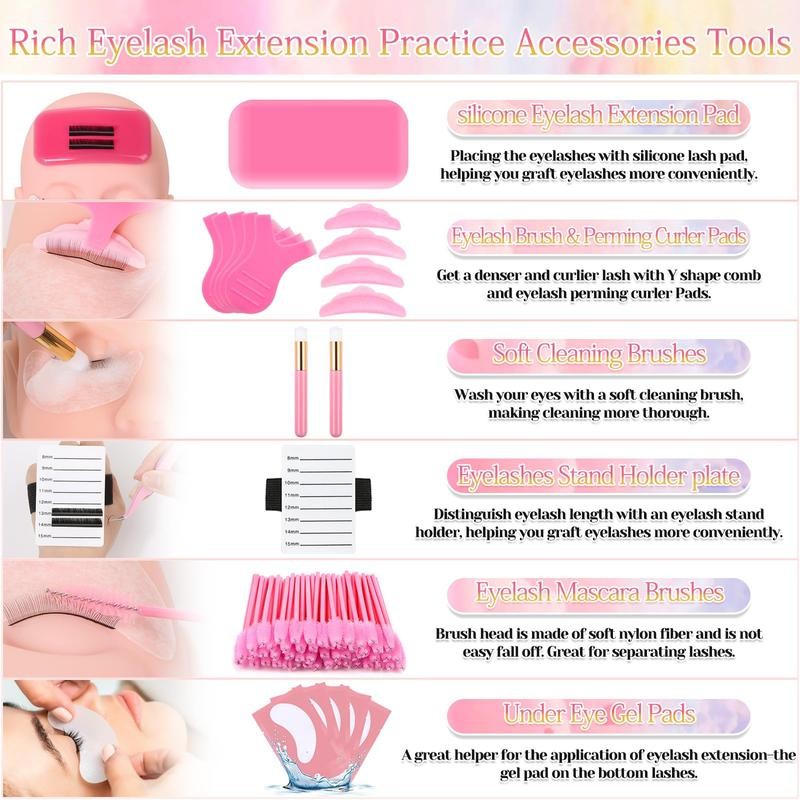 Lashes Kit for Eyelash Extension Beginners 470PCS Professional Lash Mannequin