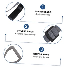Parliky Adjustable Gymnastic Rings Straps Fitness Rings for Outdoor Strength Training