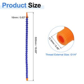 uxcell 4Pcs G1/4" Thread Flexible Water Oil Coolant Pipe Hose, 500mm Plastic Adjustable Round Nozzle Cooling Pipe Hose with Internal Tube for Lathe CNC Water Cooling System