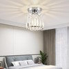ZYDTRIP Small Crystal Ceiling Light, Silver Crystal Chandelier Modern LED