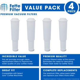 Fette Filter - Coffee Water Filters Compatible with Jura Clearyl White 64553, 7520, 60209, 68739, 62911 Also Compatible with Various Models of Nespresso, Capresso, Impressa Models Pack of 4