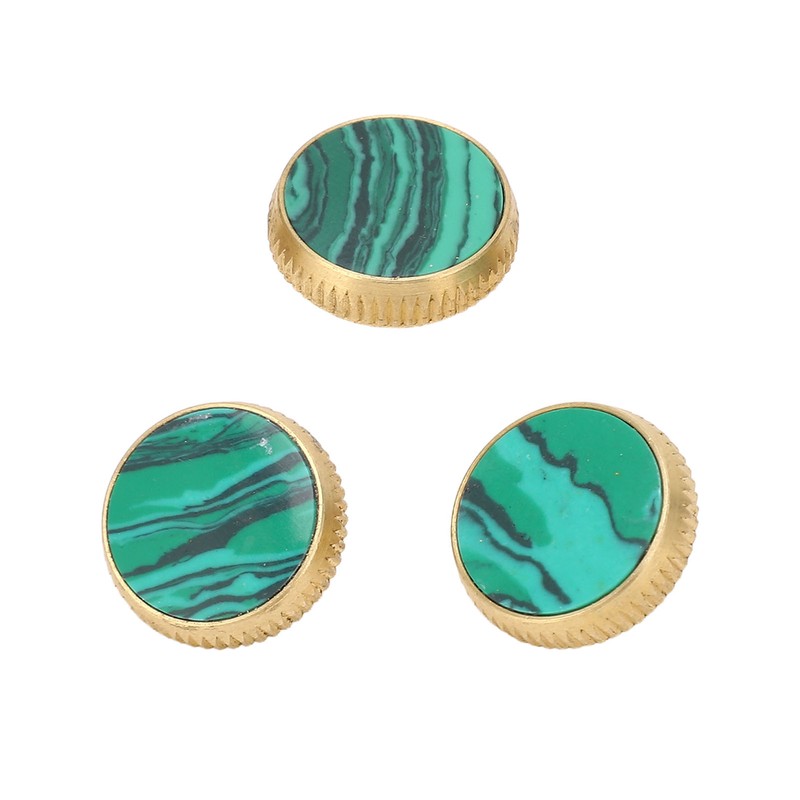 3 Pcs Trumpet Valve Cap Embedded Green Standard Metal Finger
