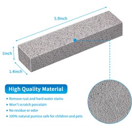 4TH Pumice Stone for Toilet Bowl Cleaning,Scouring Stick Powerfully Cleans Away Limescale Stain,Hard Water Rings, Calcium Buildup,Iron&Rust. Remover for Tile/Bath-tub/Kitchen Sink/Grill (White)