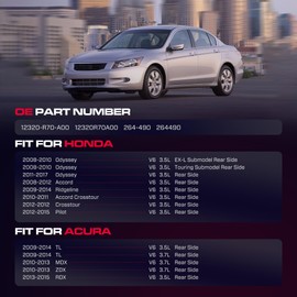 XIMAKA Upgrade Aluminium Rear Engine Valve Cover with Gasket Fit for Honda 08-17 Accord Crosstour Odyssey Pilot Ridgeline; Fit for 09-15 Acura MDX RDX TL ZDX, V6 3.5L 3.7L, Replaces# 12320R70A00