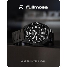 Fullmosa Correa Metálica de Reloj de Liberación Rápida, Pulsera Reloj de Acero Inoxidable,Negro 22mm