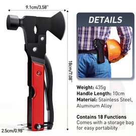 BIIB Gifts for Men, 18 in 1 Multifunctional Tool Father's Day Gift, Dad Gift, Camping Gadgets, Christmas Gifts for Men, Birthday Gift for Men Gift for Him