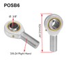 HiPicco POSB6 Rod End Bearing, 2pcs 3/8-inch Bore Pre-Lubricated 3/8-24
