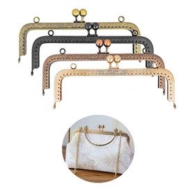 Bag Frame Metal Bag Frame Bag Hanger Vintage Purse Clasps Bag Frame Kiss Clasp Frame Purse Closure for DIY Handbag Making Sewing Crafts (4 Colours)