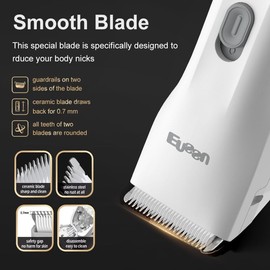 ENSSU Electric Body Hair Trimmer for Men, Handy Ball Trimmer Groin & Pubic Hair Trimmer for Men, Rechargeable Waterproof Body Shaver Groomer for Men for Travle, White