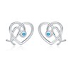 Sterling Silver Stethoscope Nurses Earrings Heart Shaped Women Studs Jewelry