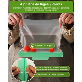 NEARPOW Bolsas Silicona Reutilizables, 20 Piezas Bolsas Verticales para Congelar, Bolsas Ziplock de Alimentos, Bolsas de Almacenamiento para Almacenar Verduras Leche Aperitivos Frutas y Sandwich