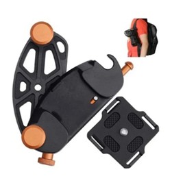 Camera Holder Clip Backpack Quick Release Bracket Belt Clip Quick Release Aluminum Alloy for DSLR Camera GoPro Hero Insta360 Action Camera (Orange)
