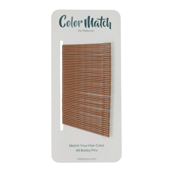 Heliums Ginger Bobby Pins for Redheads, 2 Inch Wavy - 48 Count