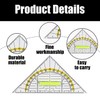 Set of 4 Set Square with Handle, Geometry Triangle Ruler