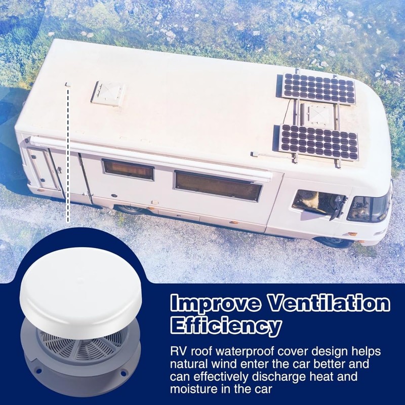 RV Vent Cover, ABS Plastic Mushroom Vent Cap for Camper