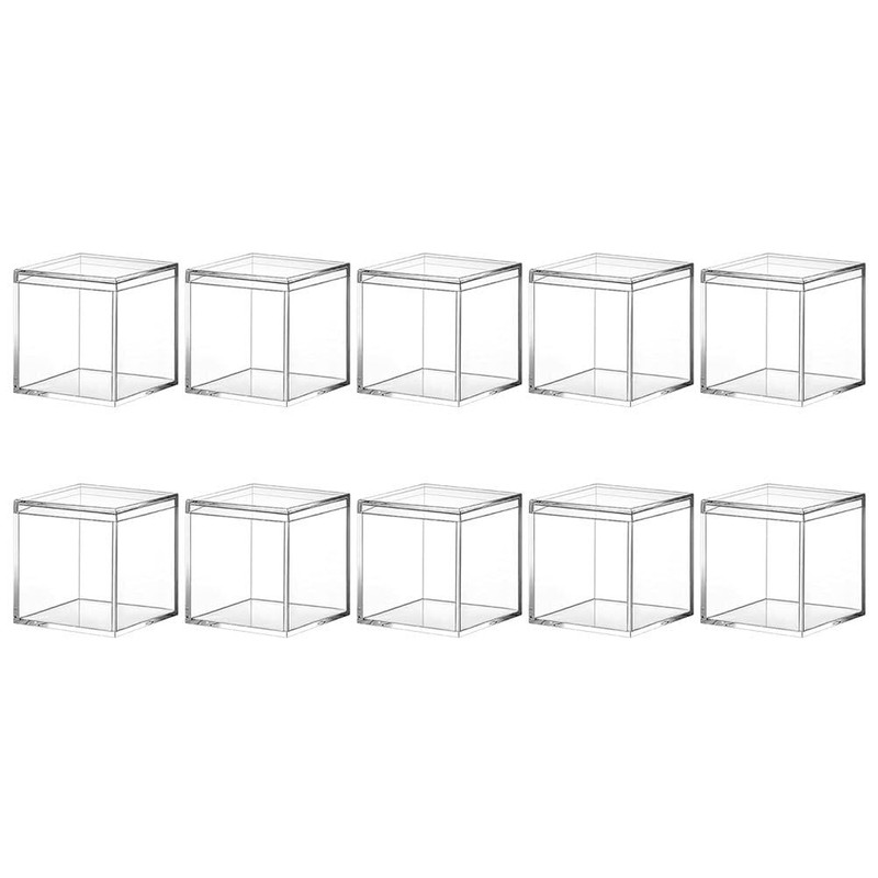 Operitacx 10pcs Small Acrylic Boxes with Lids Clear Acrylic Plastic