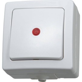 Kopp Nautic 566602003 Control Switch Surface-Mounted for Wet Rooms 250V (10A) IP44 Arctic White
