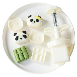 SOGIBUR Panda Mooncake Mold,Cookie Stamps Hand-pressed Mold, Mooncake Pastry Press Molds (50g)