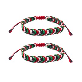 KSBBHDS Pack of 2 Braided Bracelets, Palestinian Style Bracelets, Adjustable Bracelets, Colourful Braided Bracelets, Wrap Bracelets for Men and Women