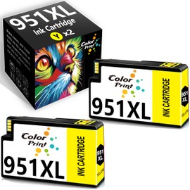 Color Print Compatible 950XL and 951XL Ink Cartridge Replacement for HP 951 Yellow Ink 950 XL HP950 for Office Jet 8600 Pro 251dw 276dw 8100 8610 8615 8620 8625 8630 Printer (2-Pack,Yellow,CN052AN)