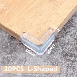 QIJRATEK Esquineros Protectores para Bebe - 20pcs Protector de Esquinas para Muebles, Protectora de Mesa Transparente para Seguridad Niños, Anticolisión Proteccion Silicona