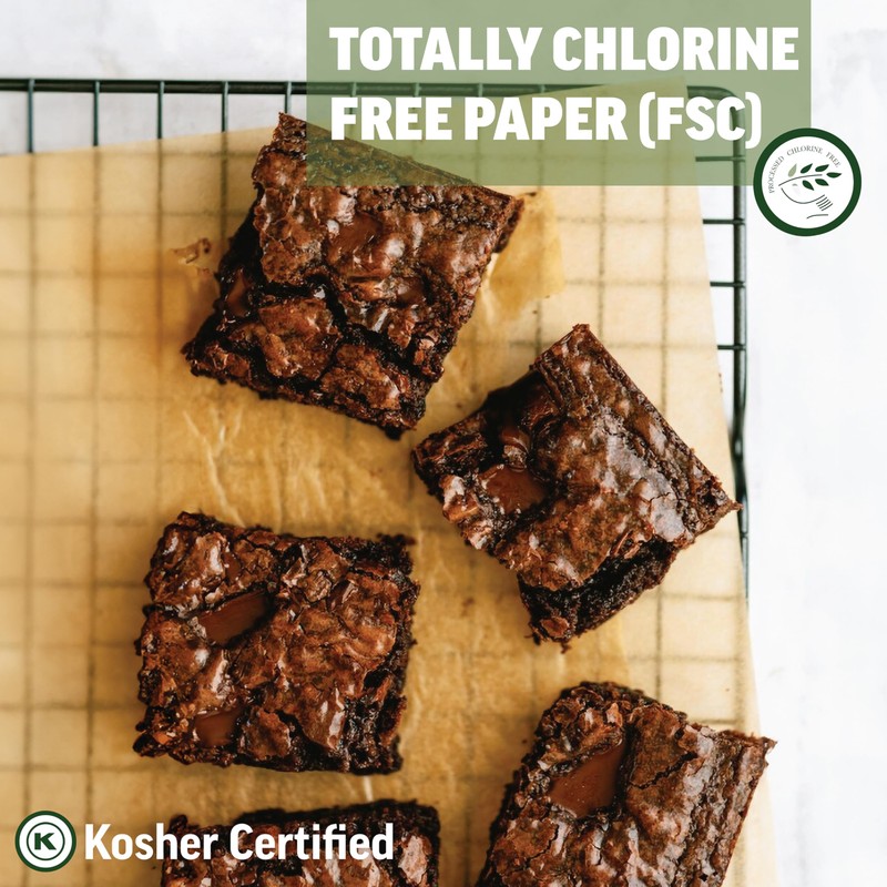 Zenlogy 8x8 Parchment Squares (200 sheets) - Unbleached, Non-stick, Pre-cut